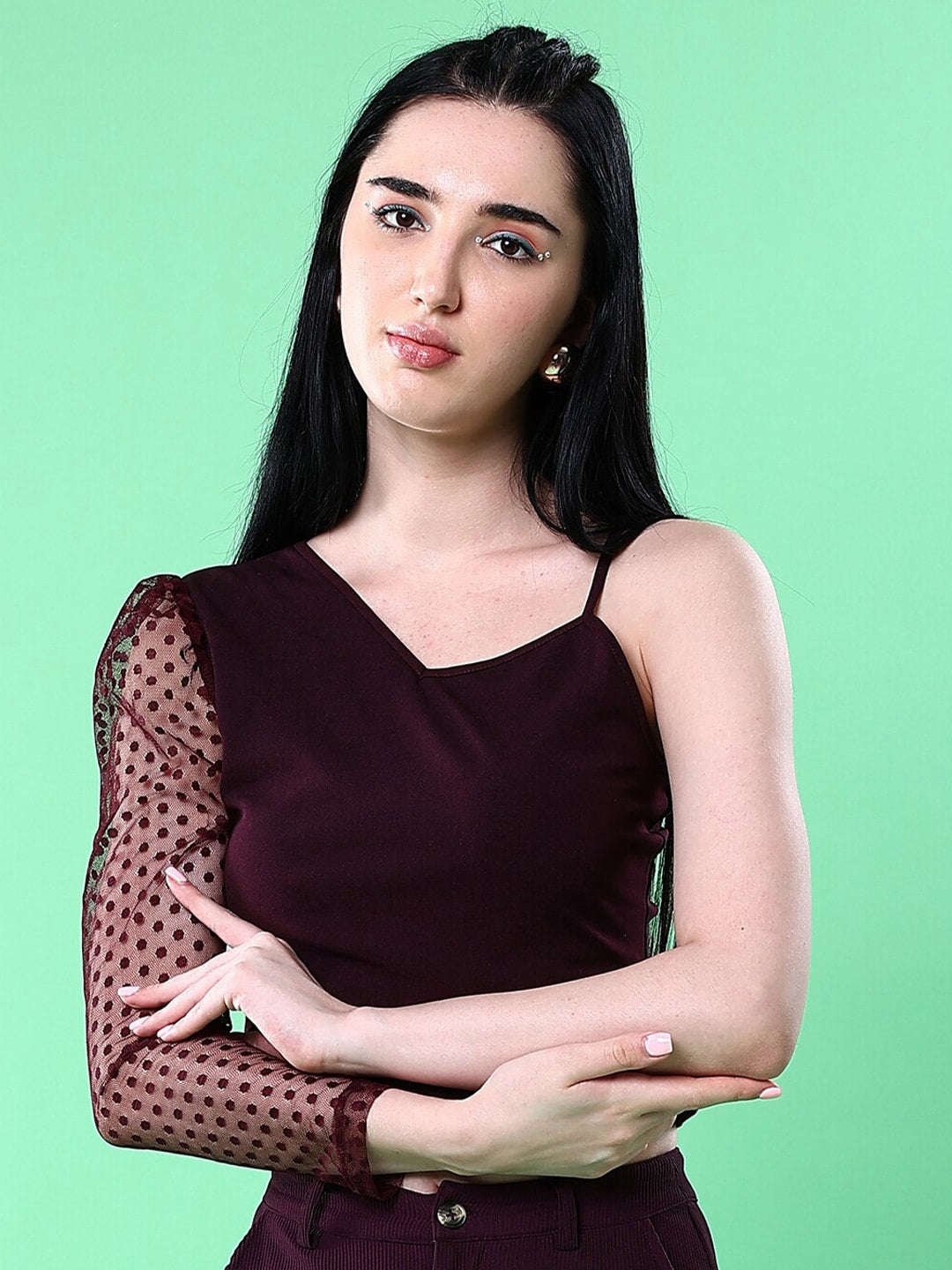 Women meash sleeves – Freehand By The Indian Garage Co Women Top With Meash Sleeves