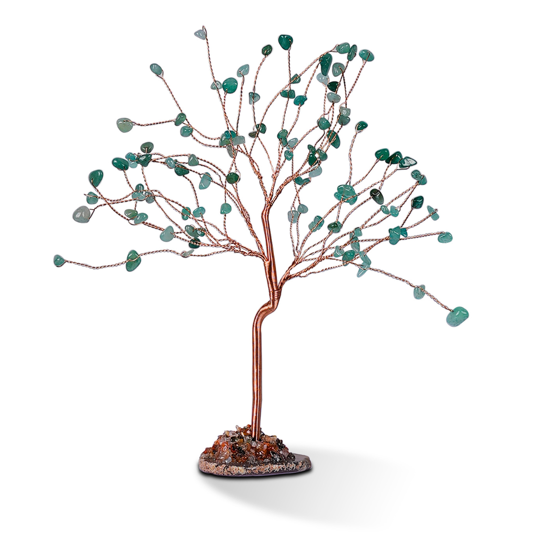 Gemsmantra Green Aventurine With Agate Plate Large Tree - view 4