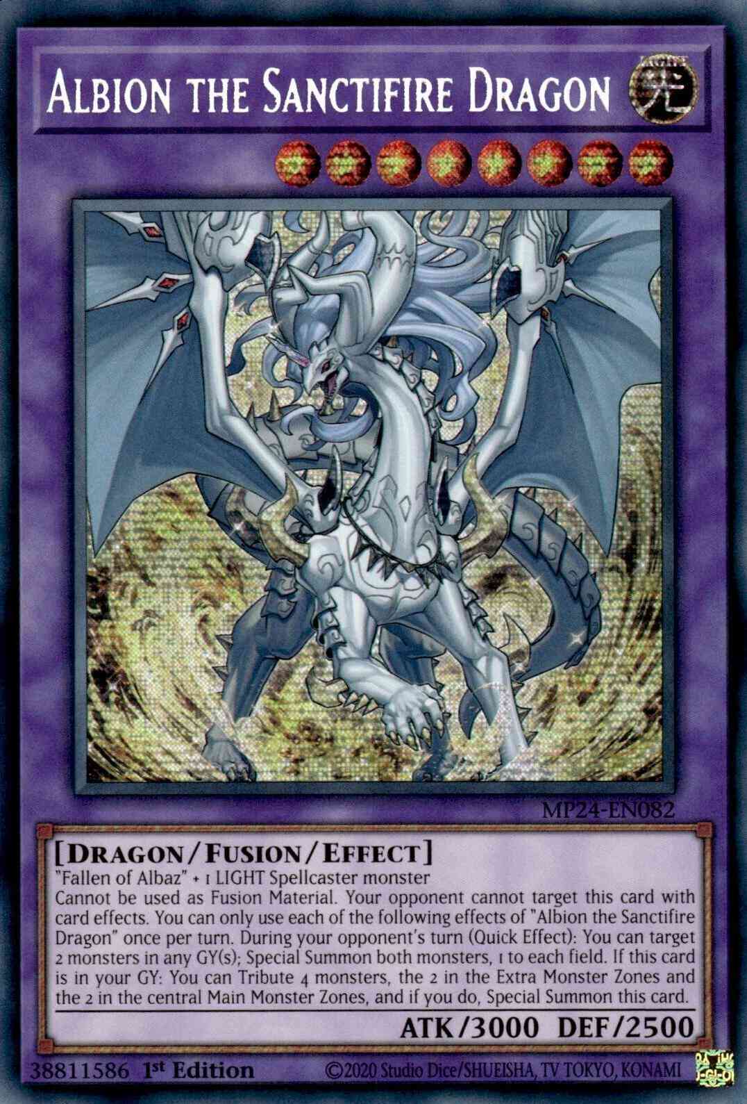 Yu-Gi-Oh! Albion the Sanctifire Dragon - MP24-EN082 - Prismatic Secret Rare - 1st Edition