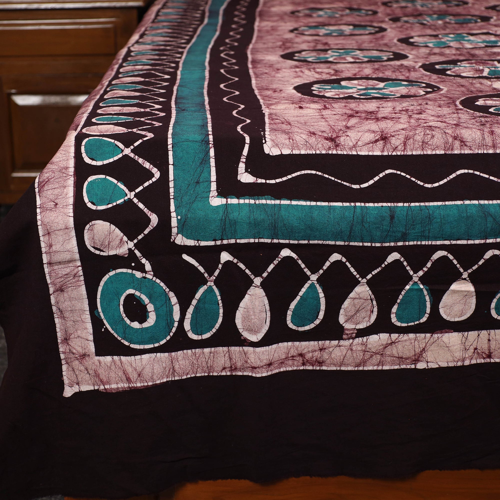 KACHCHH JI CHHAAP Brown - Hand Batik Printed Cotton Single Bed Cover (96 x 59 in) 67 - view 2