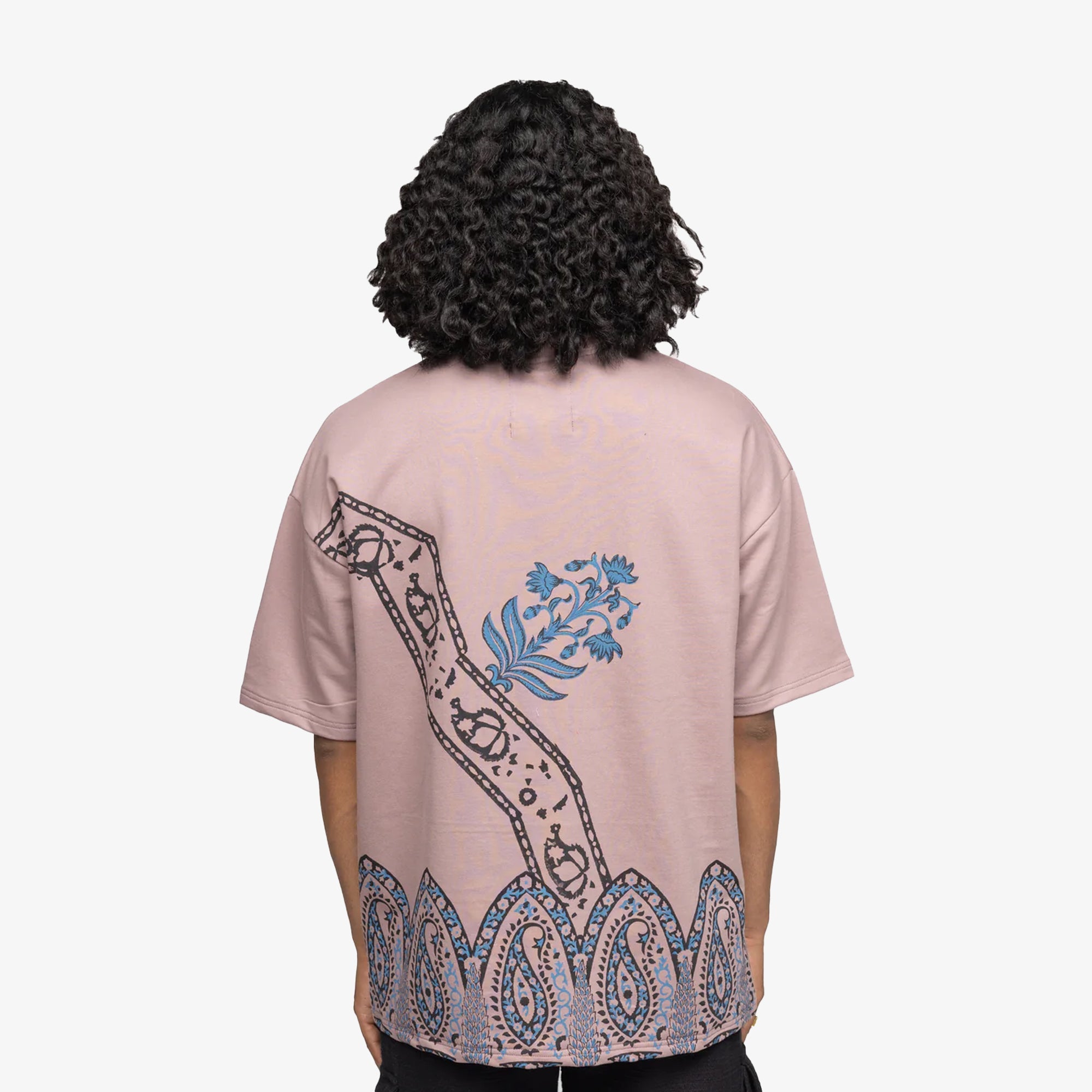 F A R A K | Mauve Block Printed T-shirt { Pink/pink - view 2