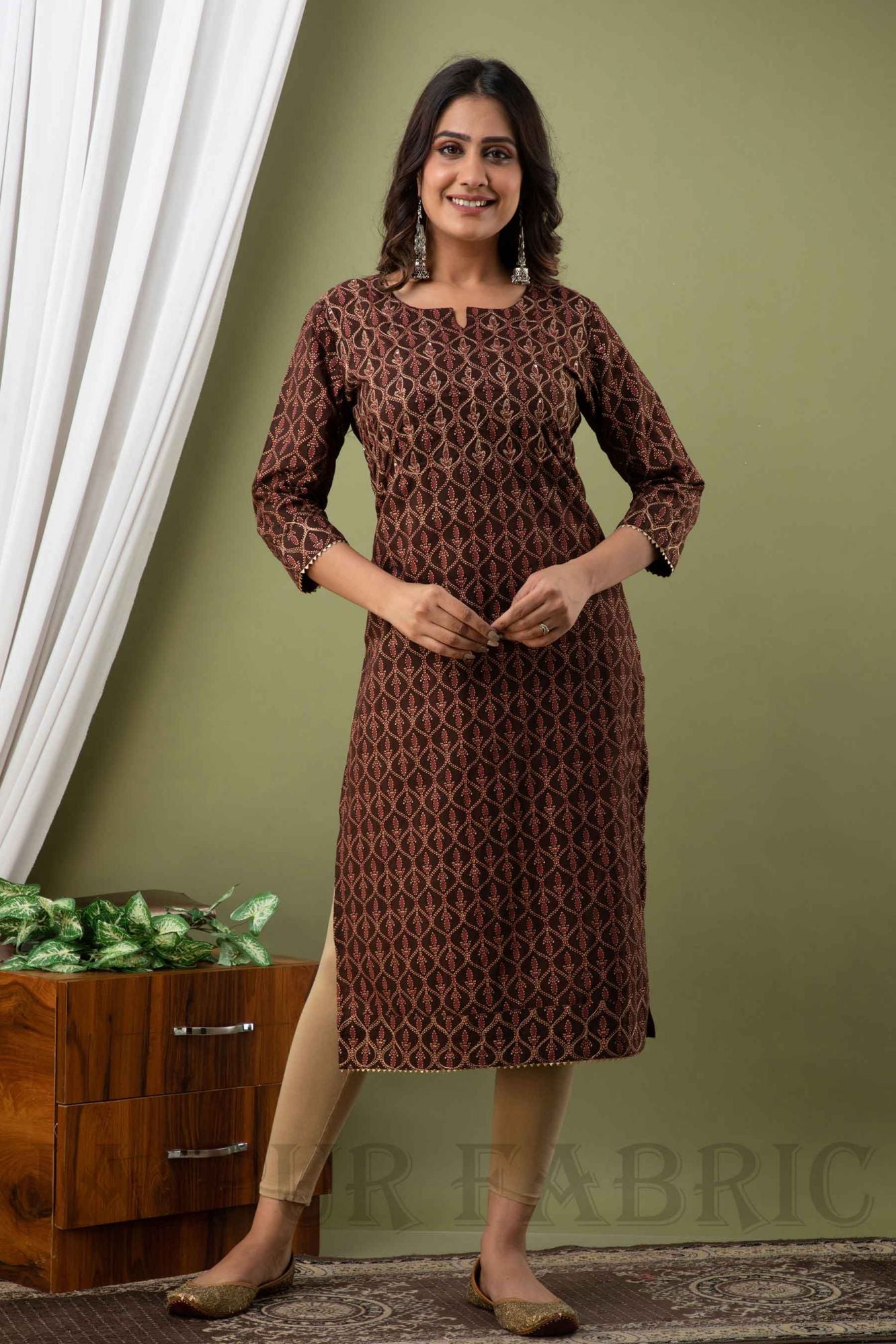 JaipurFabric® Women Cotton Brown Kurti - view 5