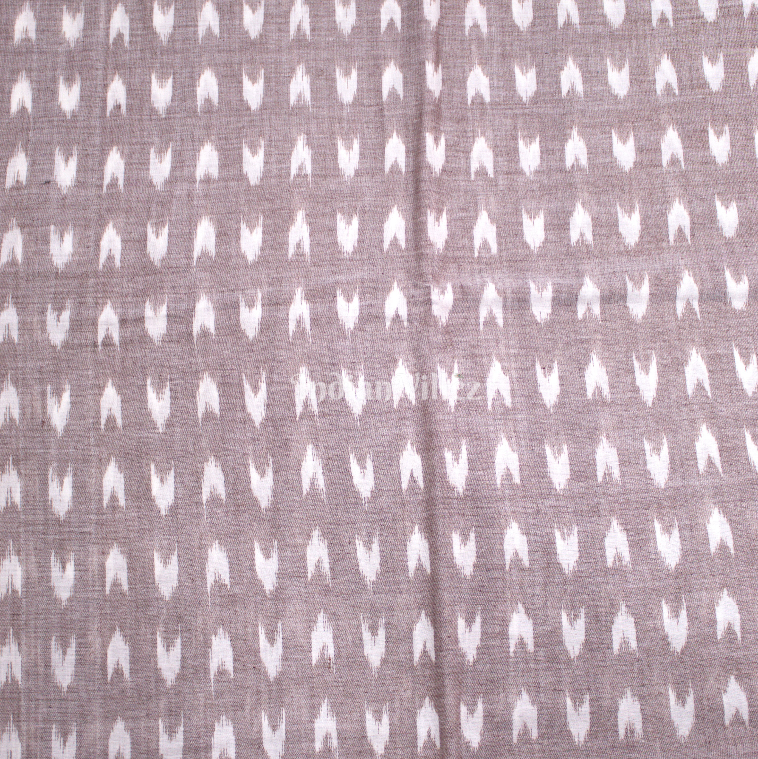 IndianVillèz Light Grey Sambalpuri Ikat Cotton Fabric - view 2