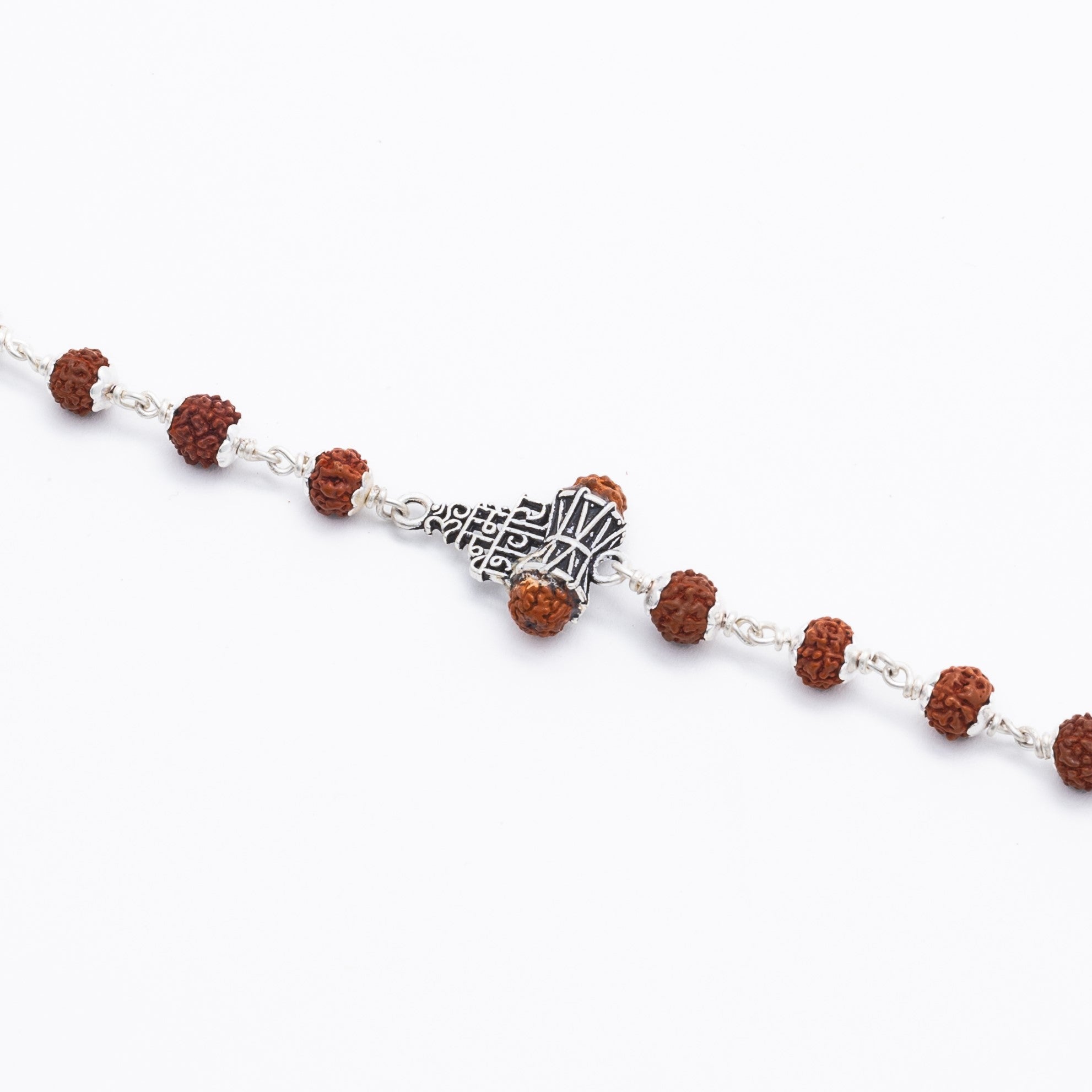 Prinjal Jewellers Rudraksha Silver Om Namah Shivaya Bracelet