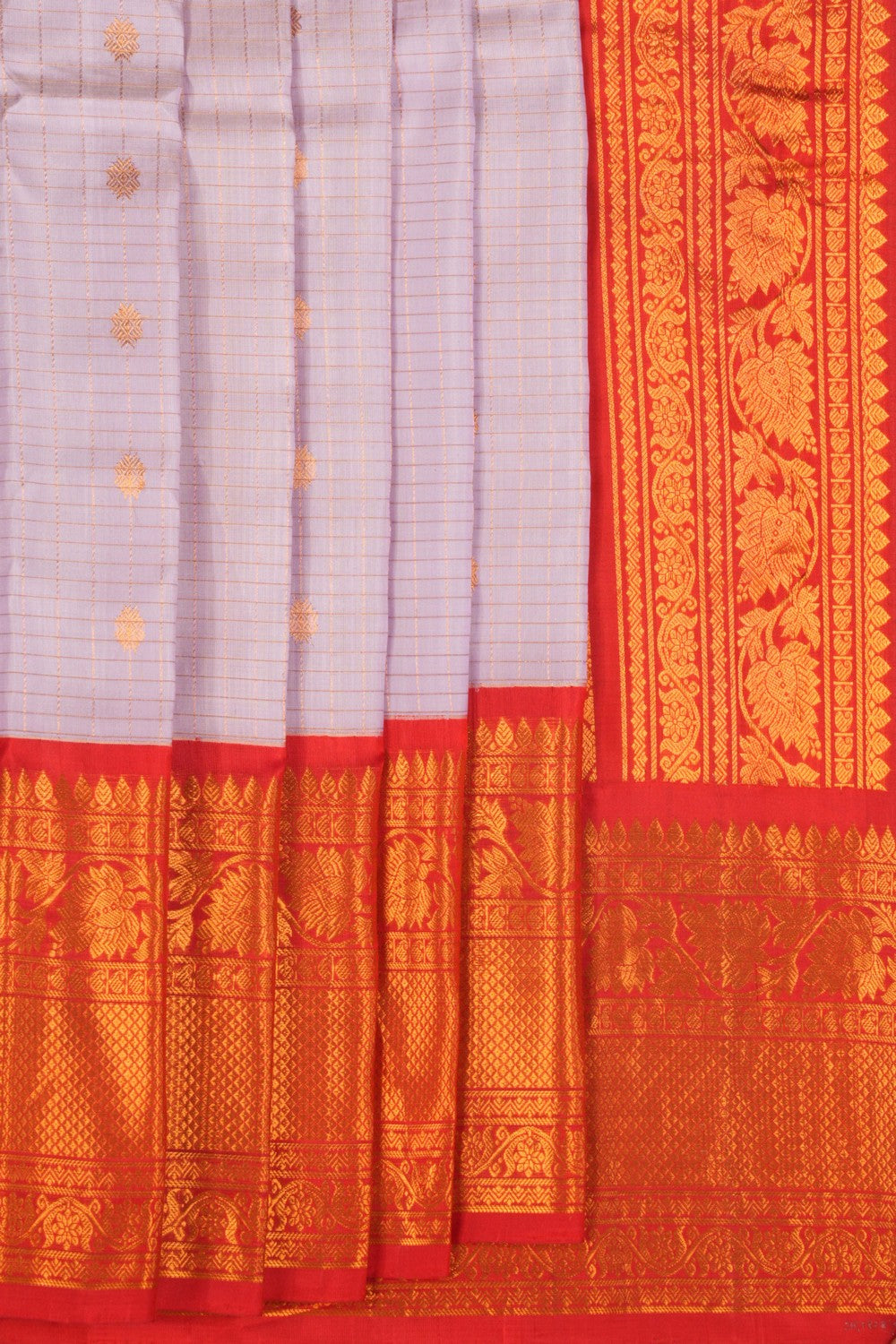 Kalanjali Gadwal Silk Kattam Purple Saree – Women's
