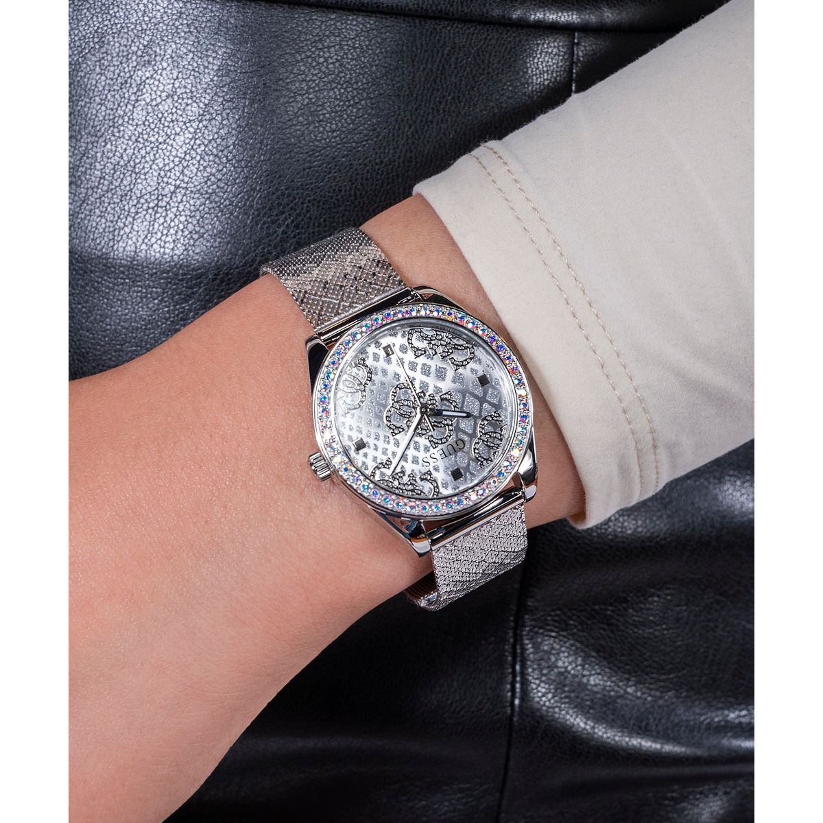 Guess Boa Women Quartz Silver Dial Analog Mesh Watch GW0748L1 - view 6