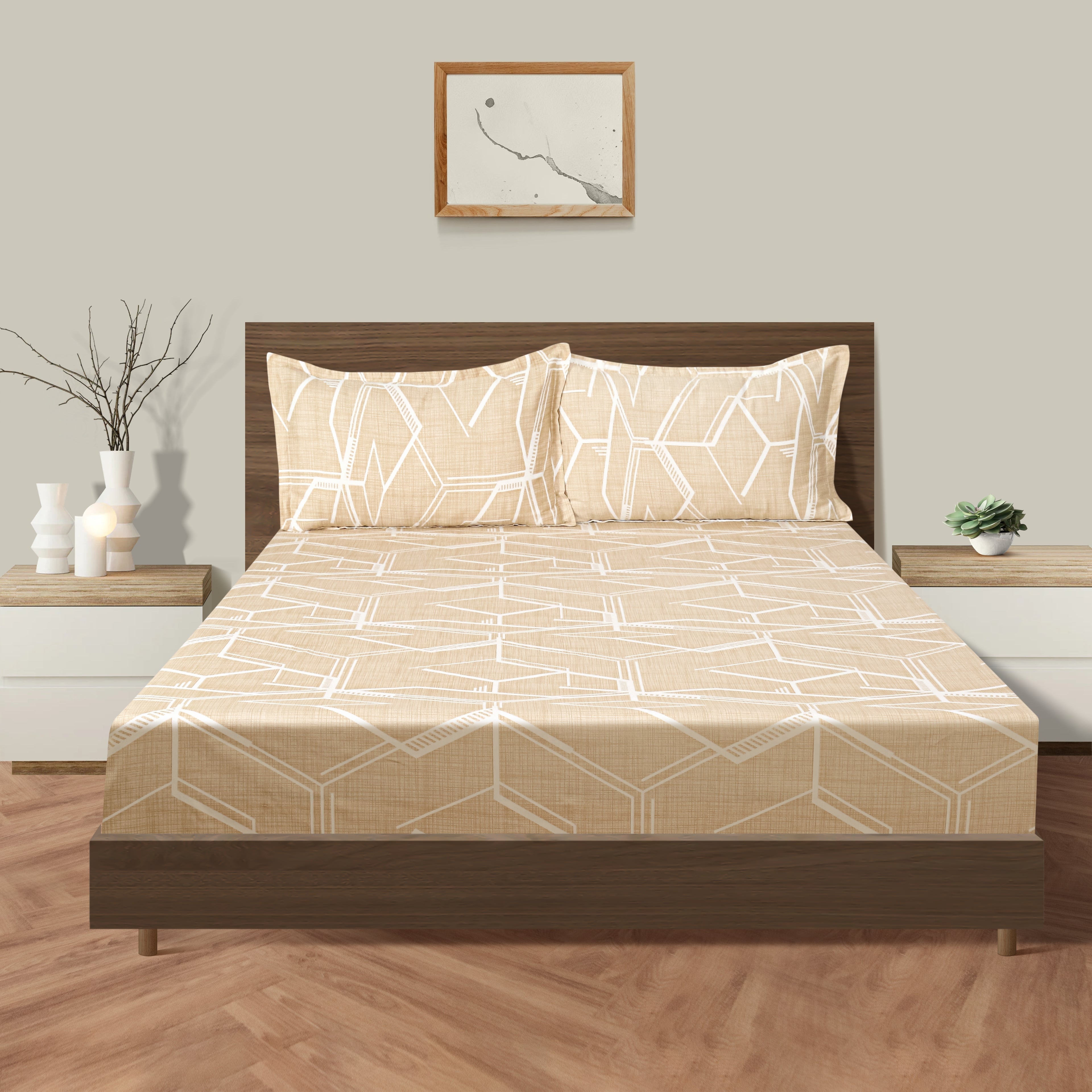 Swayam India Swayam Zinnia Fitted Bed Sheet-25071 - view 2