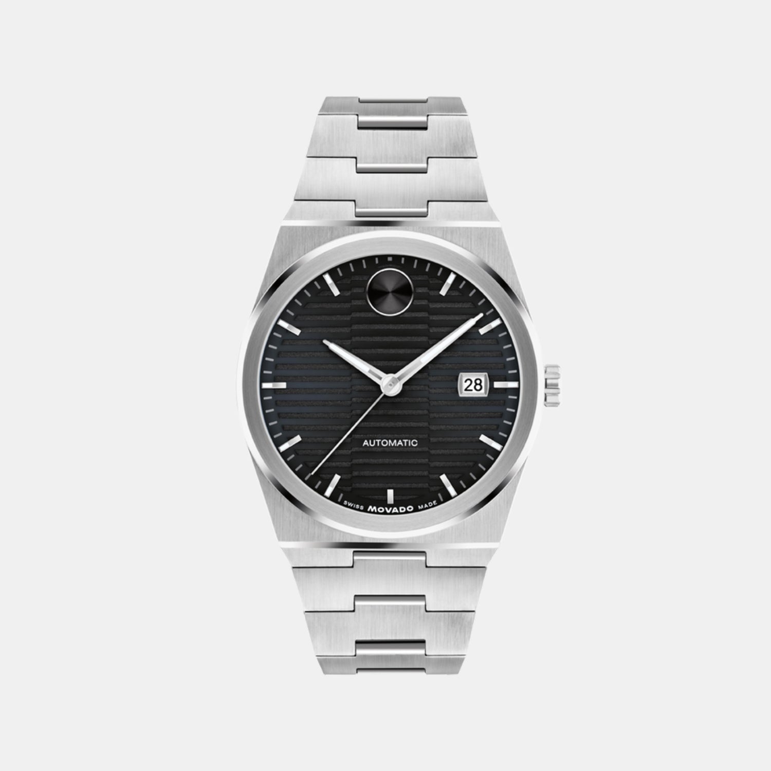 Movado Bold Men Quartz Black Dial Analog Stainless Steel Watch 3600941