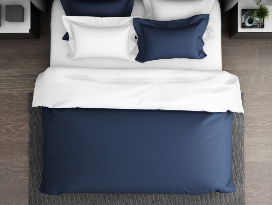 Spaces India Solid Midnight Blue - Dark Blue 100% Cotton Double Duvet Cover - Hygro By Spaces - view 4