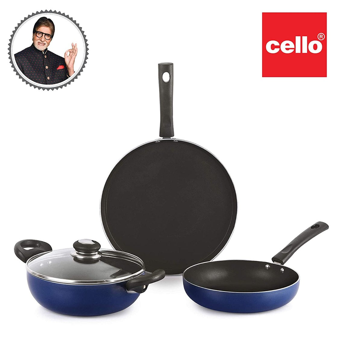 Cello Non-Stick Prima Induction Base Cookware Set, 3 Pieces - view 26