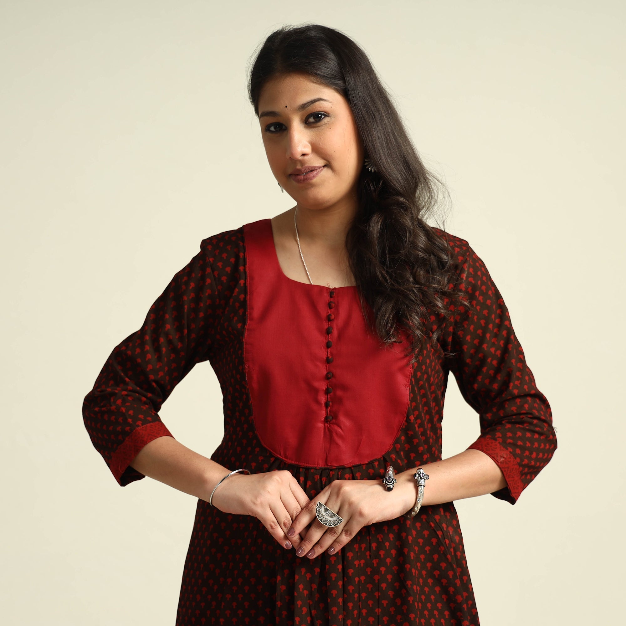 ITOKRI CASUALS Black - Bagh Block Printed Cotton Kurta with Palazzo Set - view 2