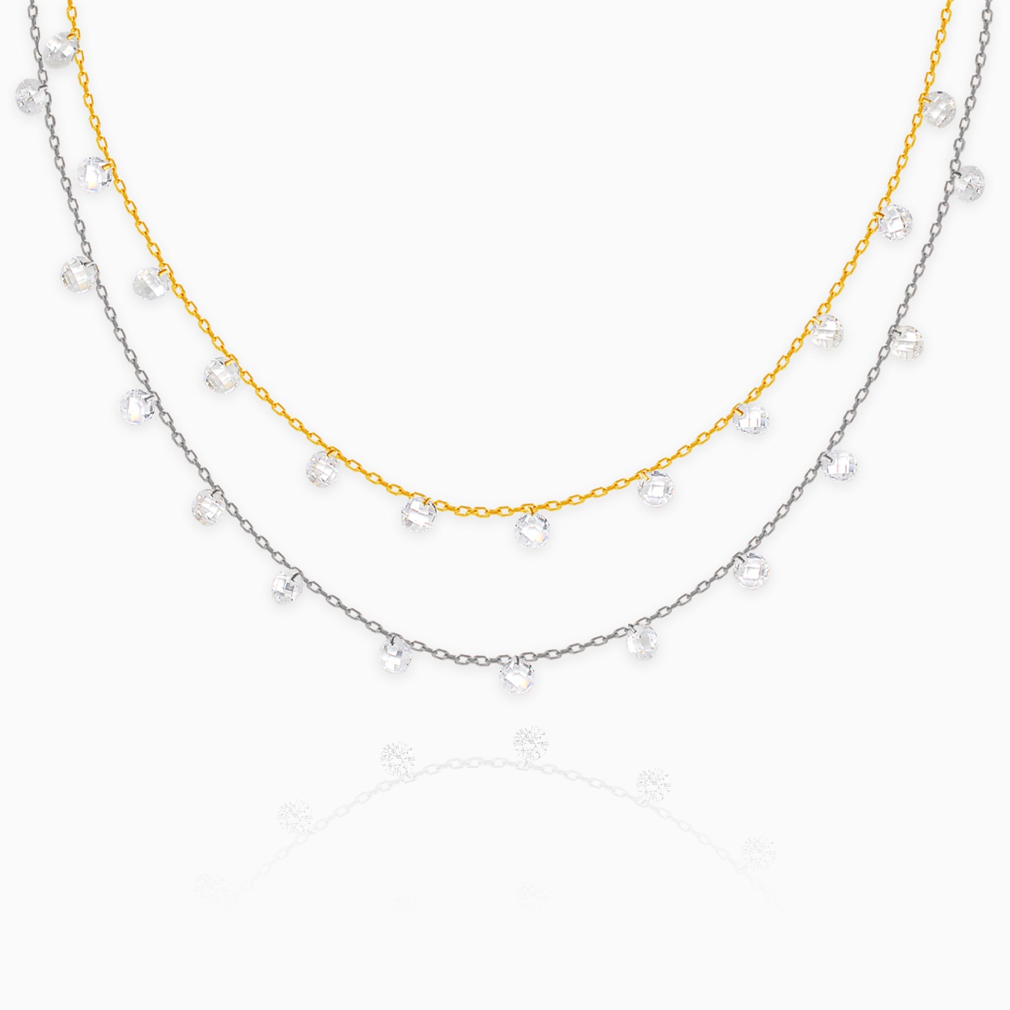 GIVA Jewellery Silver Gold Layered Queens Necklace