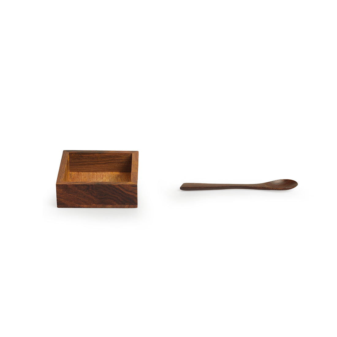 EXCLUSIVELANE 'Masala Blends' Handcrafted Spice Box With Spoon In Sheesham Wood (6 Large Containers, 120 ml) - view 5