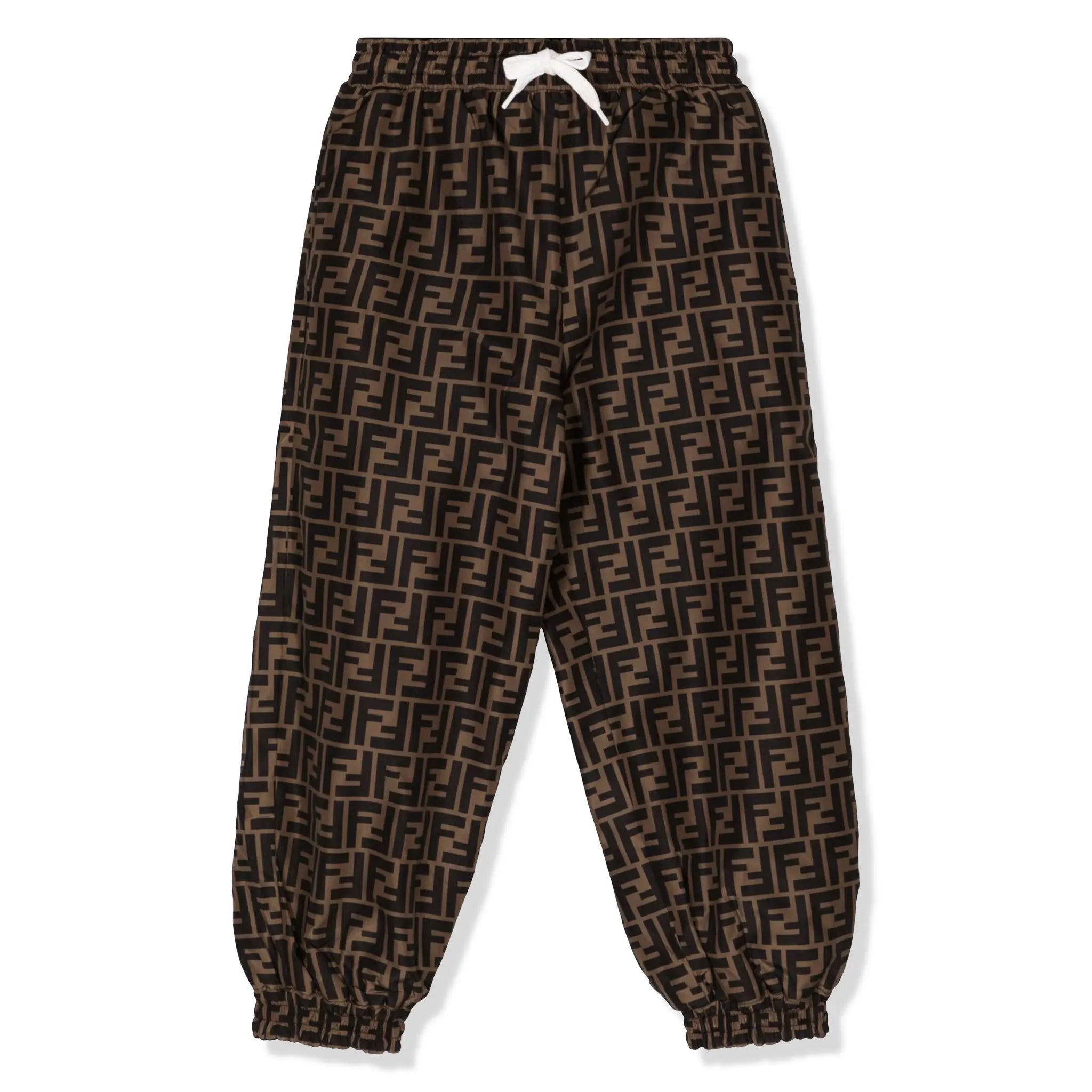 Fendi FF Logo Kids Brown Sweatpants