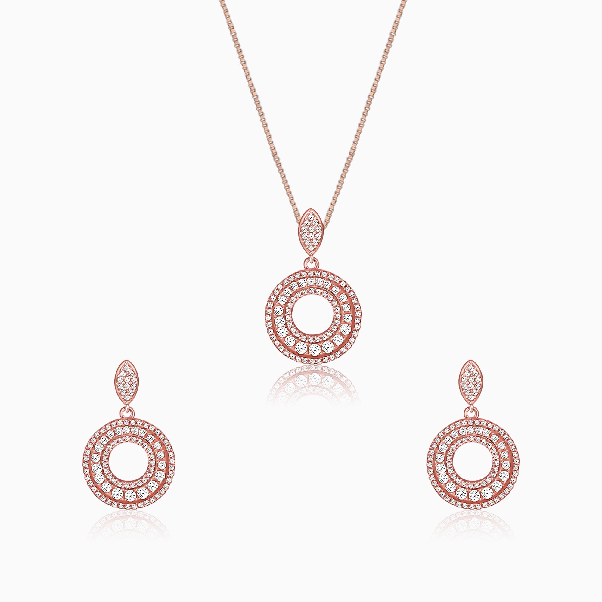 GIVA Jewellery Anushka Sharma Classic Rose Gold Set with Box Chain