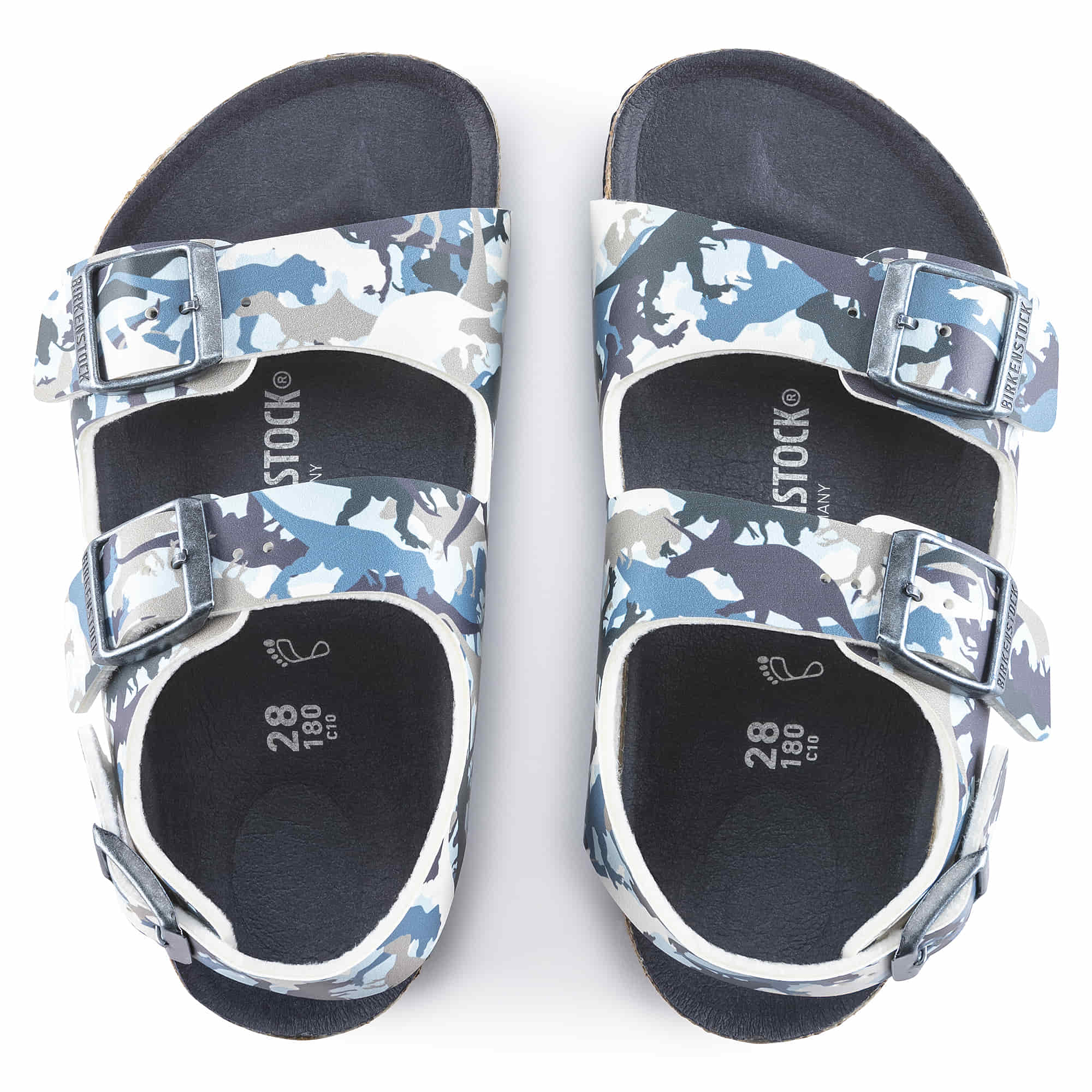 Birkenstock Milano Kids Birko-Flor – Blue Blue/Dino Camo Blue