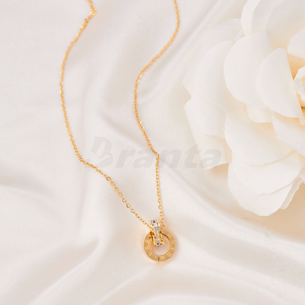 Branta Eternity Roman Numerals Circle Necklace - view 2