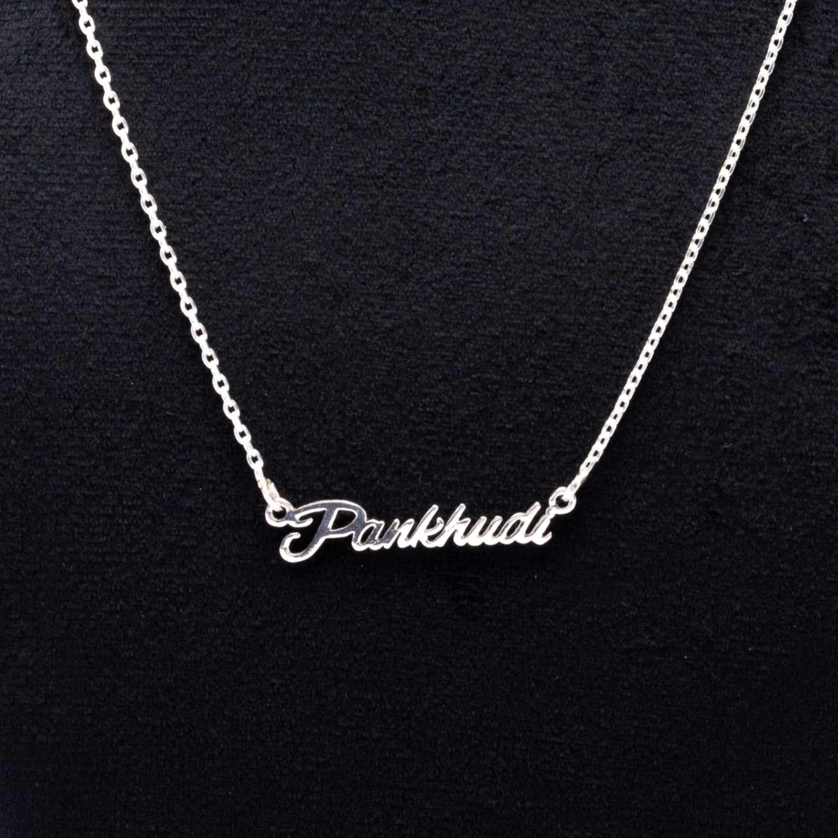 Prinjal Jewellers Silver Name Chain with Pankhudi Pendant for Couples - view 2
