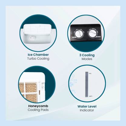Candes Icecool Room/Personal Air Cooler (White Black) - view 6