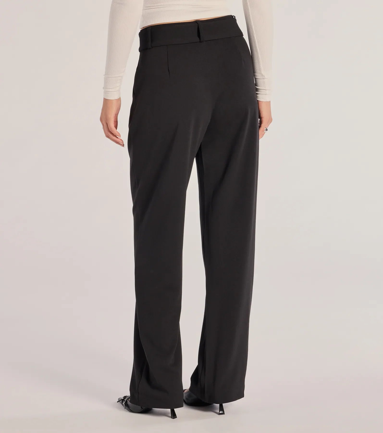 Windsor Sleek Impression Belted Straight-Leg Trouser Pants - view 3