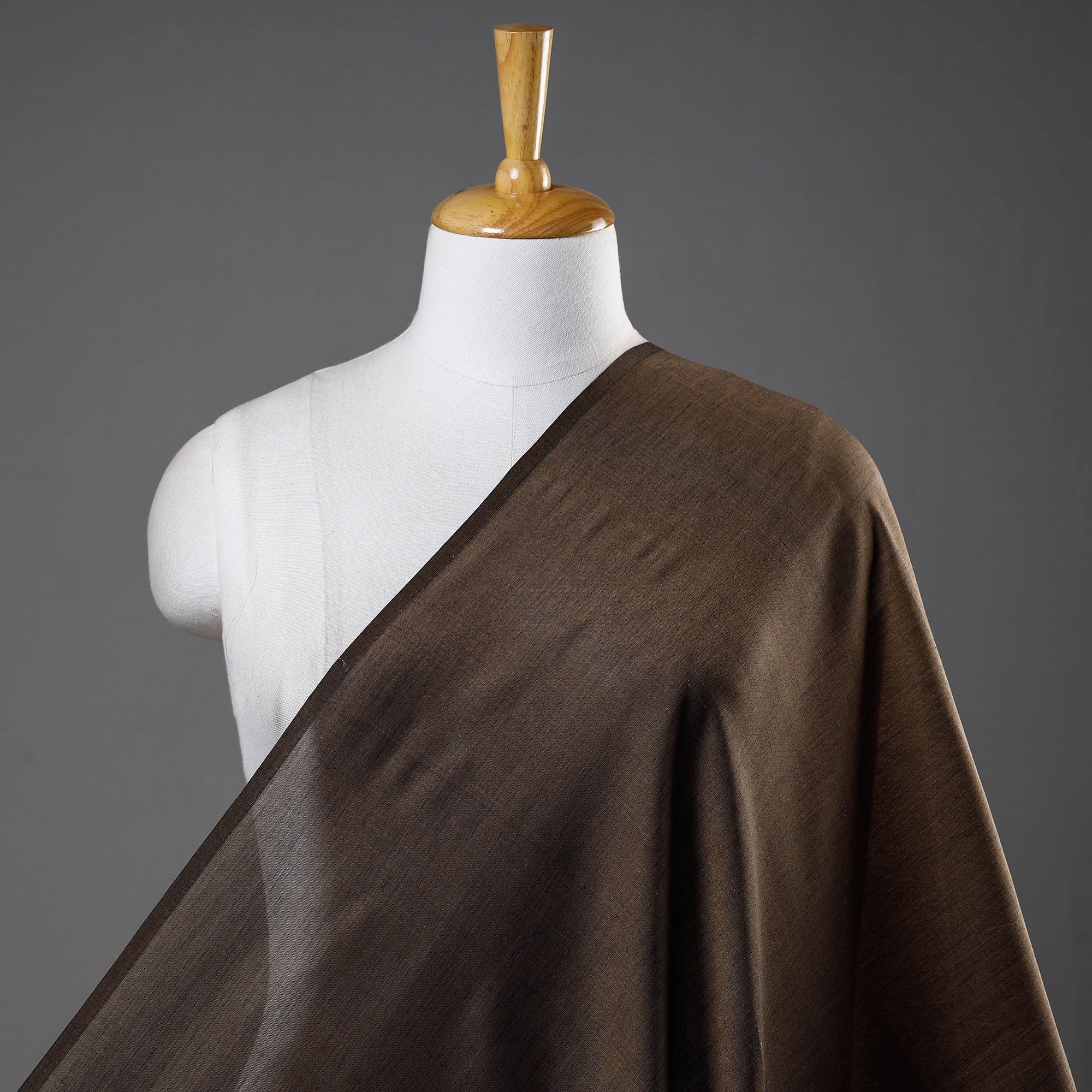ITOKRI CRAFTS INITIATIVE Brown - Maheshwari Cotton Handloom Fabric