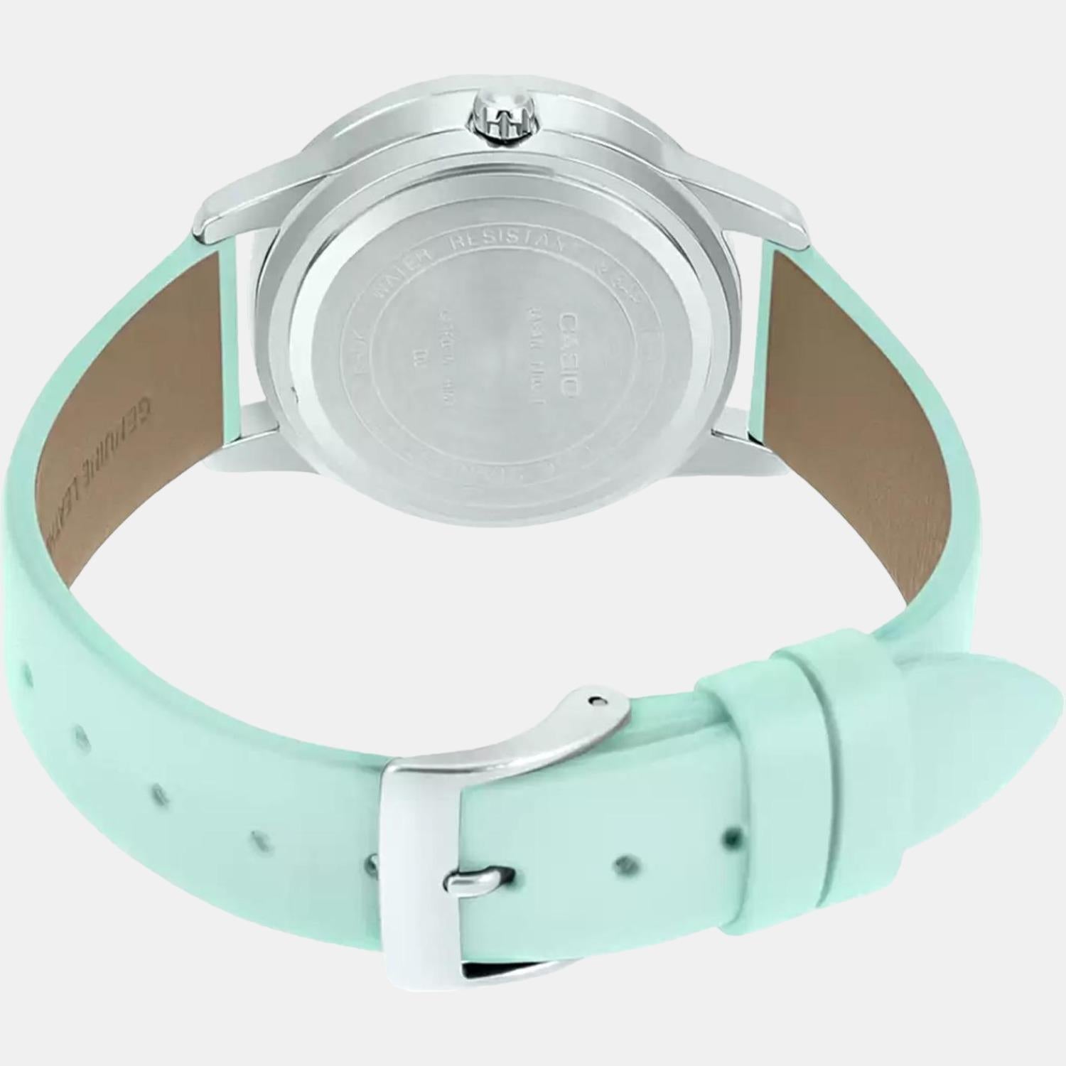Casio Enticer Women Quartz Blue Dial Analog Leather Watch A1583 - view 2