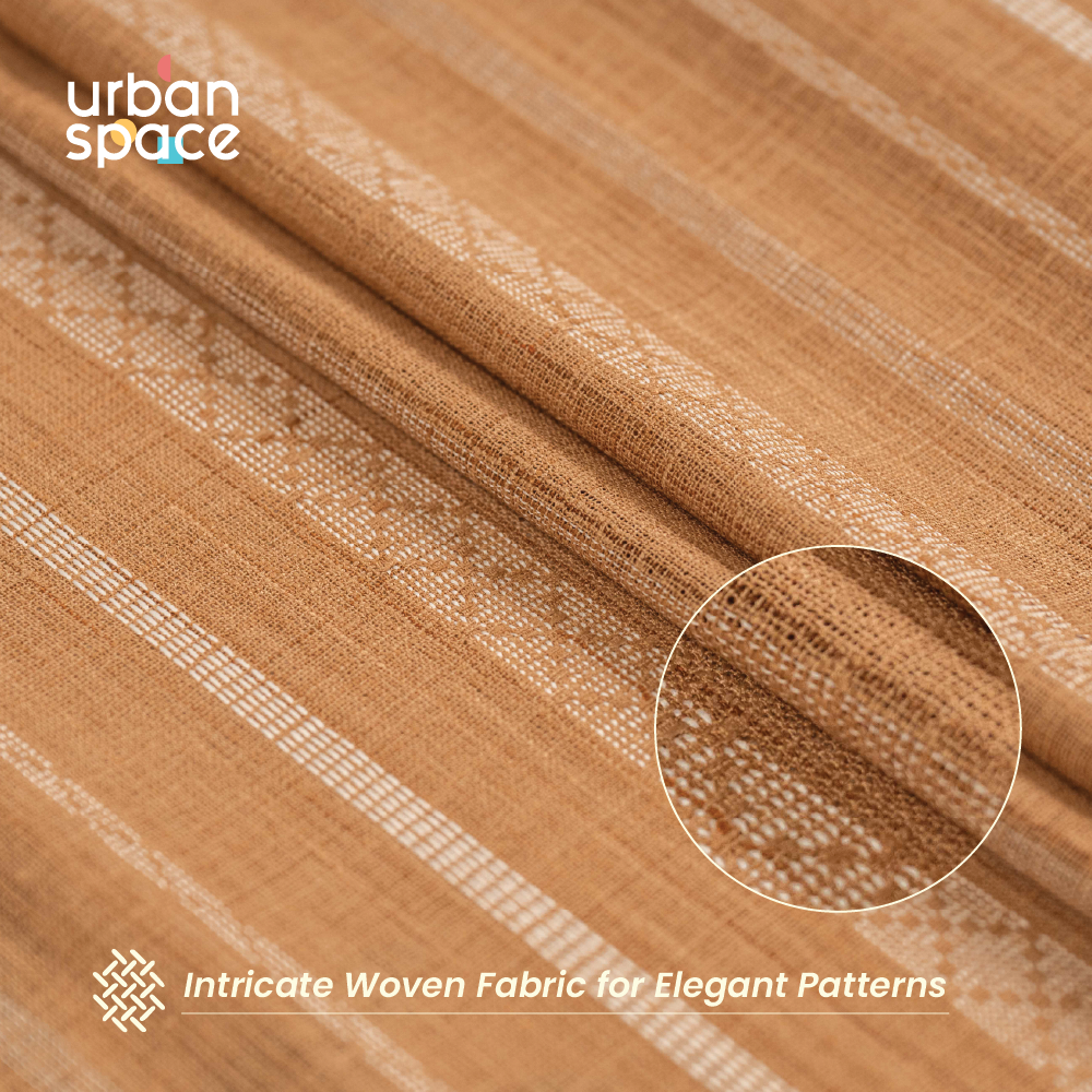 Urban Space -Home Furnishing Store Aari Collection Embriodered Sheer Curtains, 40-50% Light Filtering Curtains - Pack of 2 - Vertical Weaves Muddy Pin - view 2
