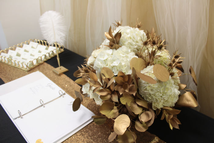 fiftyflowers.com Gold and White Centerpiece Inspiration - view 2