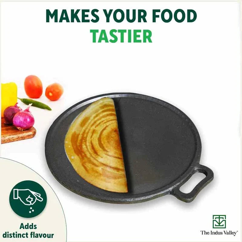 The Indus Valley Super Smooth Cast Iron Kadai+Tawa+ Free ₹400 Tadka Pan, Kitchen set for Home, 100% Pure, Toxin-free, Nonstick - view 9