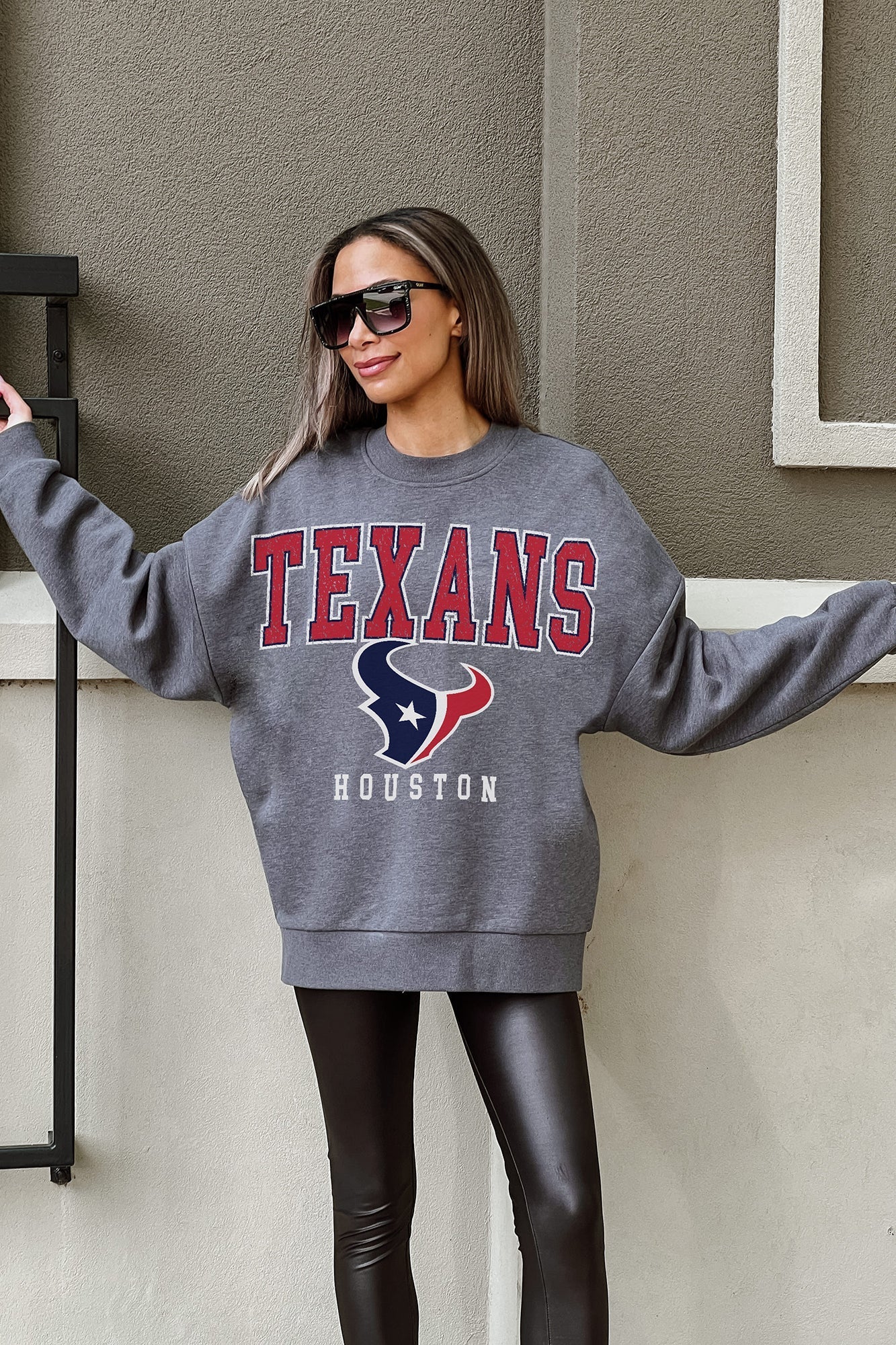 GC X NFL Houston Texans Bring The Energy Premium Fleece Drop Shoulder Crewneck Pullover - view 3