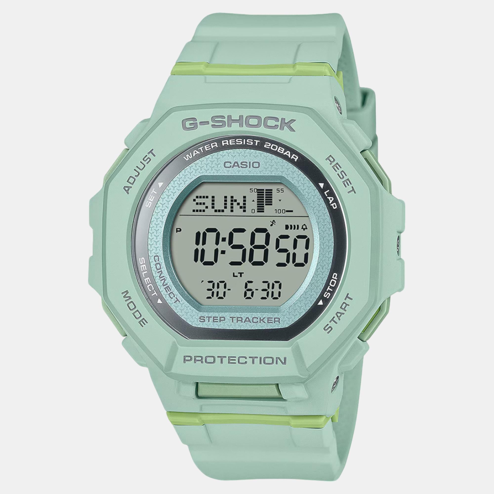 Casio G-Shock Women Quartz Green Dial Digital Resin Watch G1618