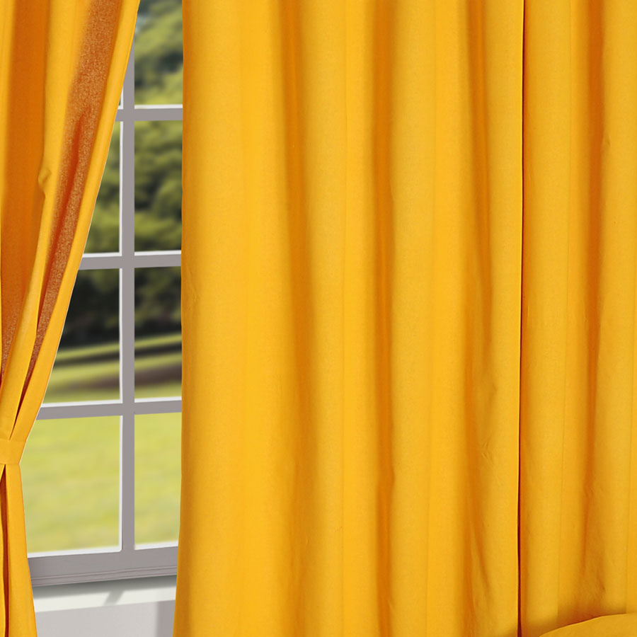 Swayam India Warm Yellow Solid Curtains – 5904 - view 2