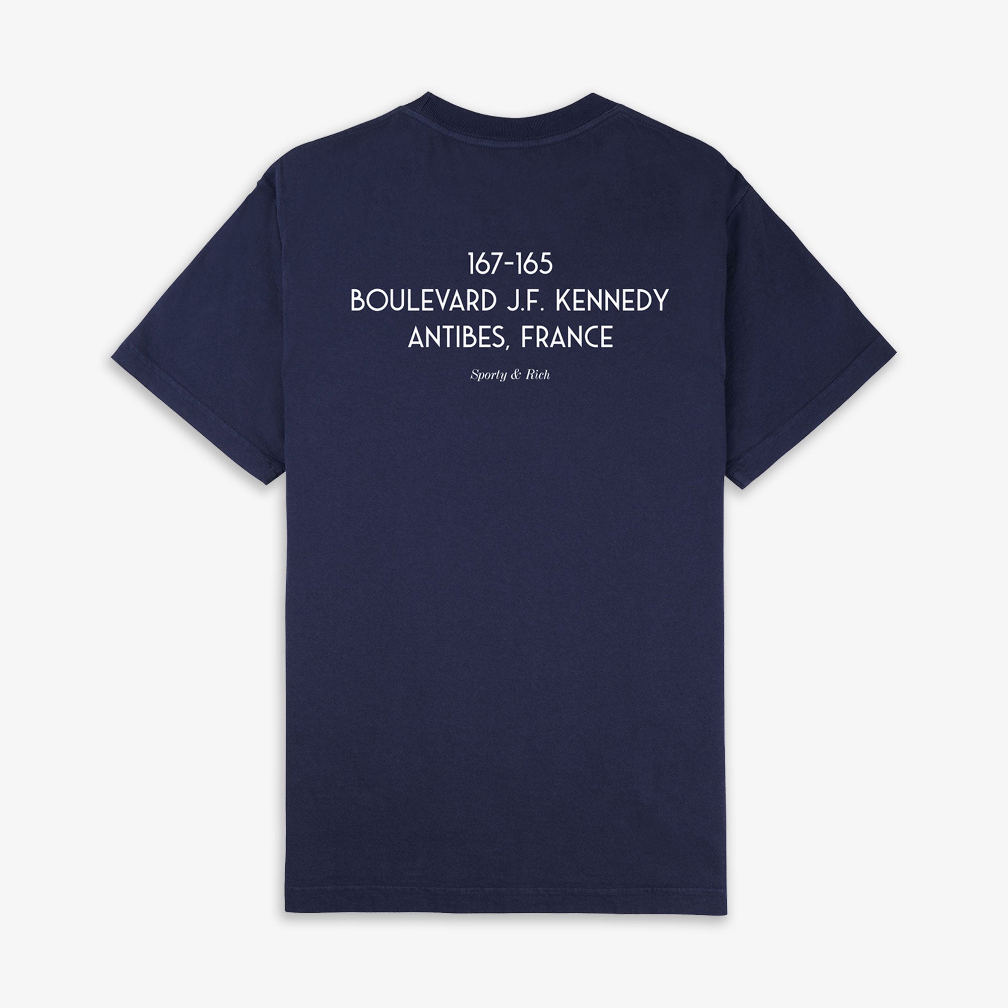 Sporty & Rich | Eden Crest Kennedy T-shirt { Navy/white - view 2