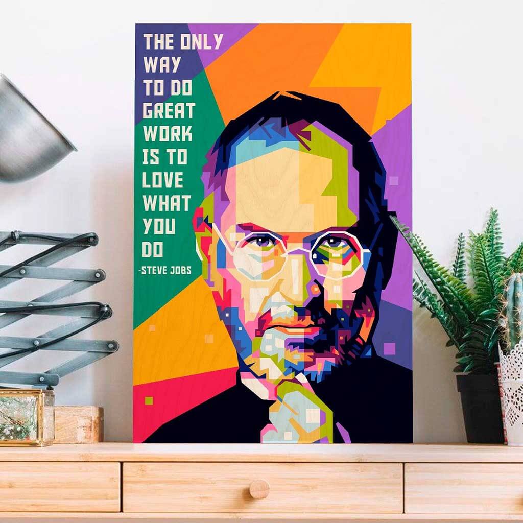 Bigsmall_cc Steve Jobs Printed Wooden Frame