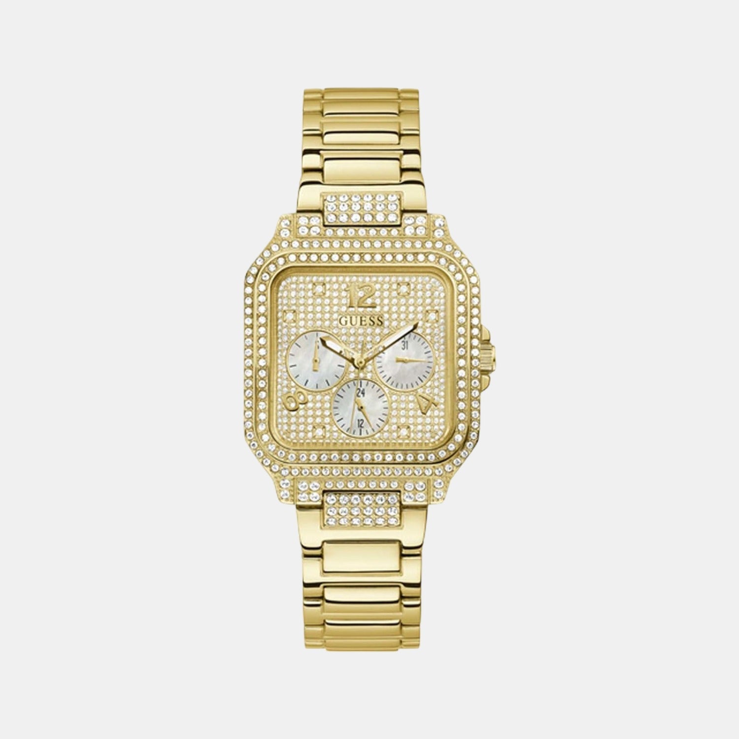 Guess Deco Women Quartz Champagne Dial Chronograph Stainless Steel Watch GW0472L2