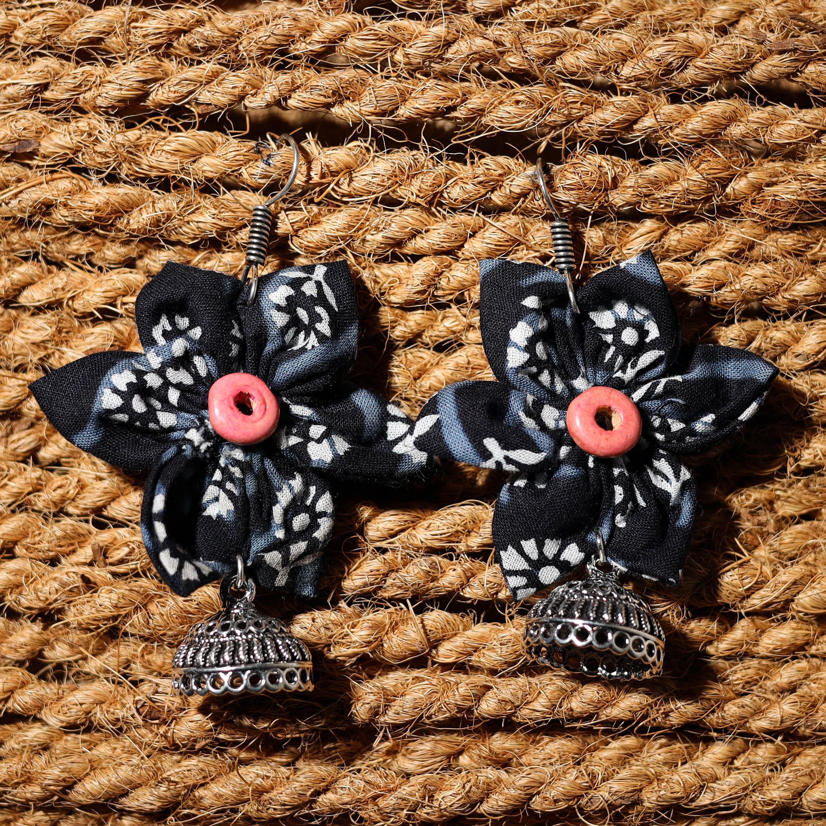 JALPARI Ashika Handcrafted GS Fabart Phool Kali Earrings - view 2