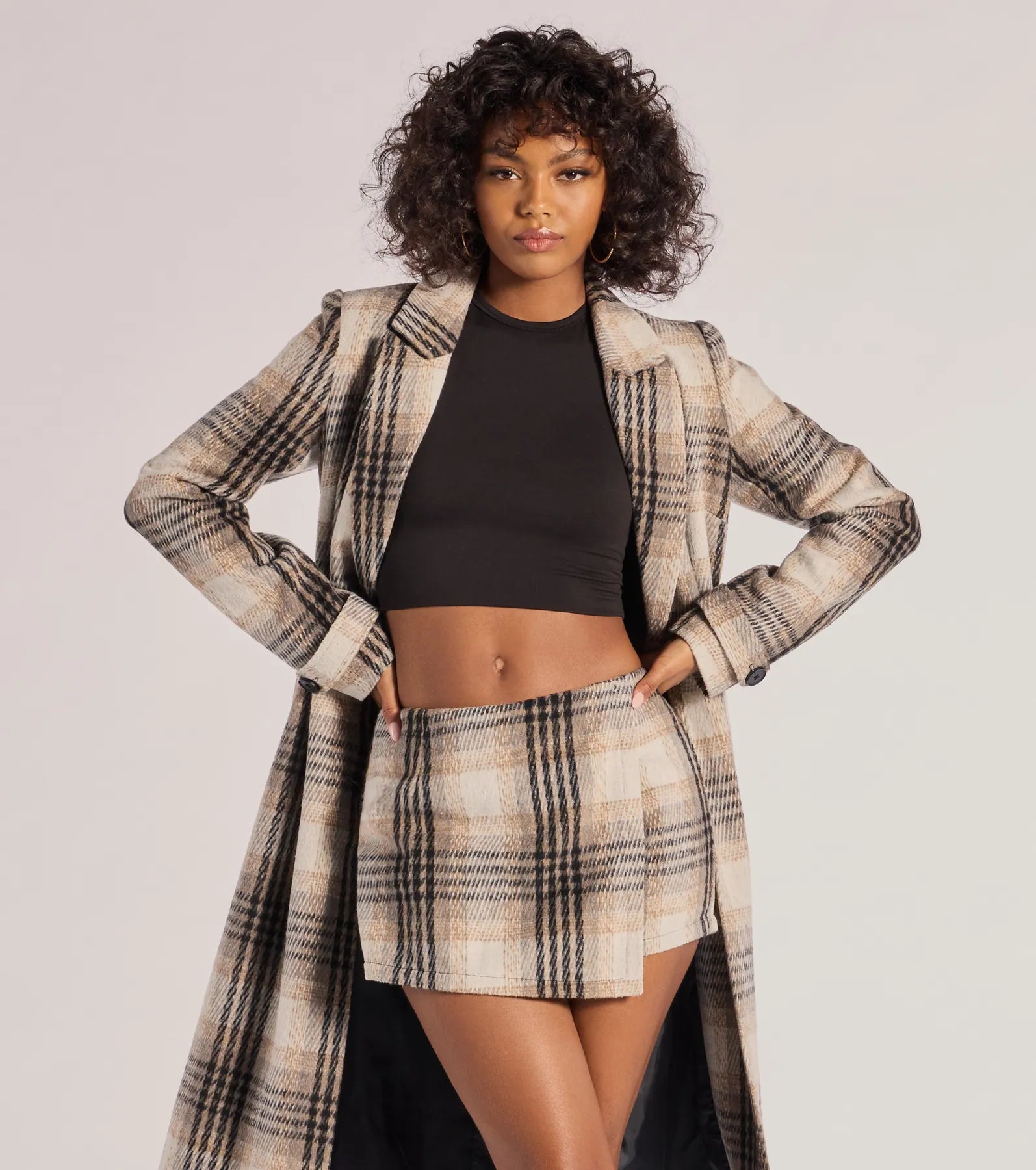Windsor Classic Charm Plaid Wrap Skort – GRAY