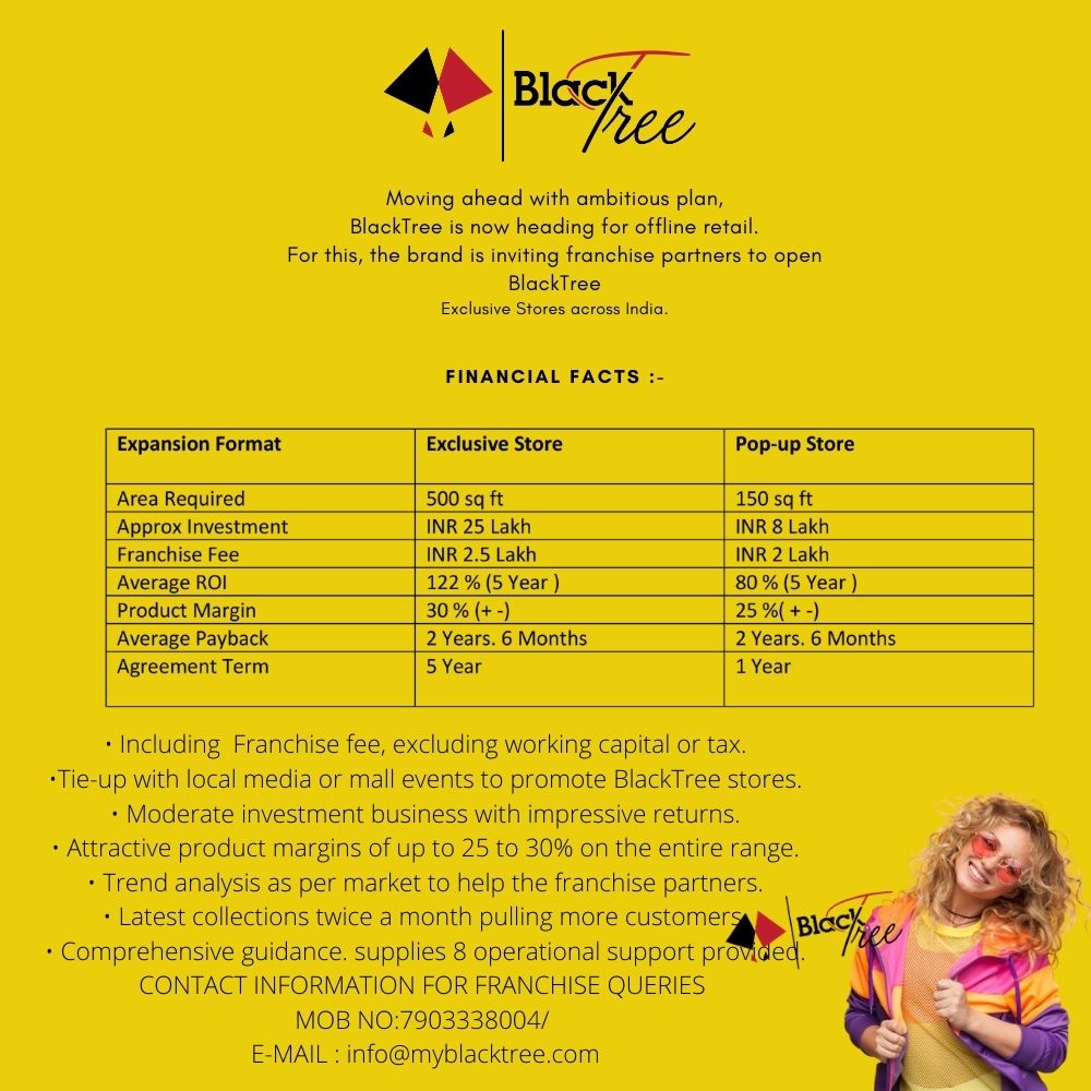 BlackTree Clothing store Franchises onboarding legal fee. - view 5