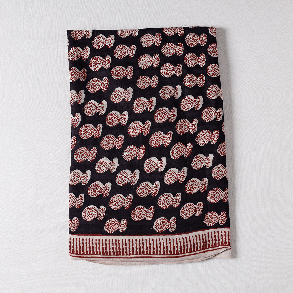 BAGH PRINTS BY UMAR FARUK KHATRI Black - Bagh Block Printing Cotton Precut Fabric (1.4 meter)
