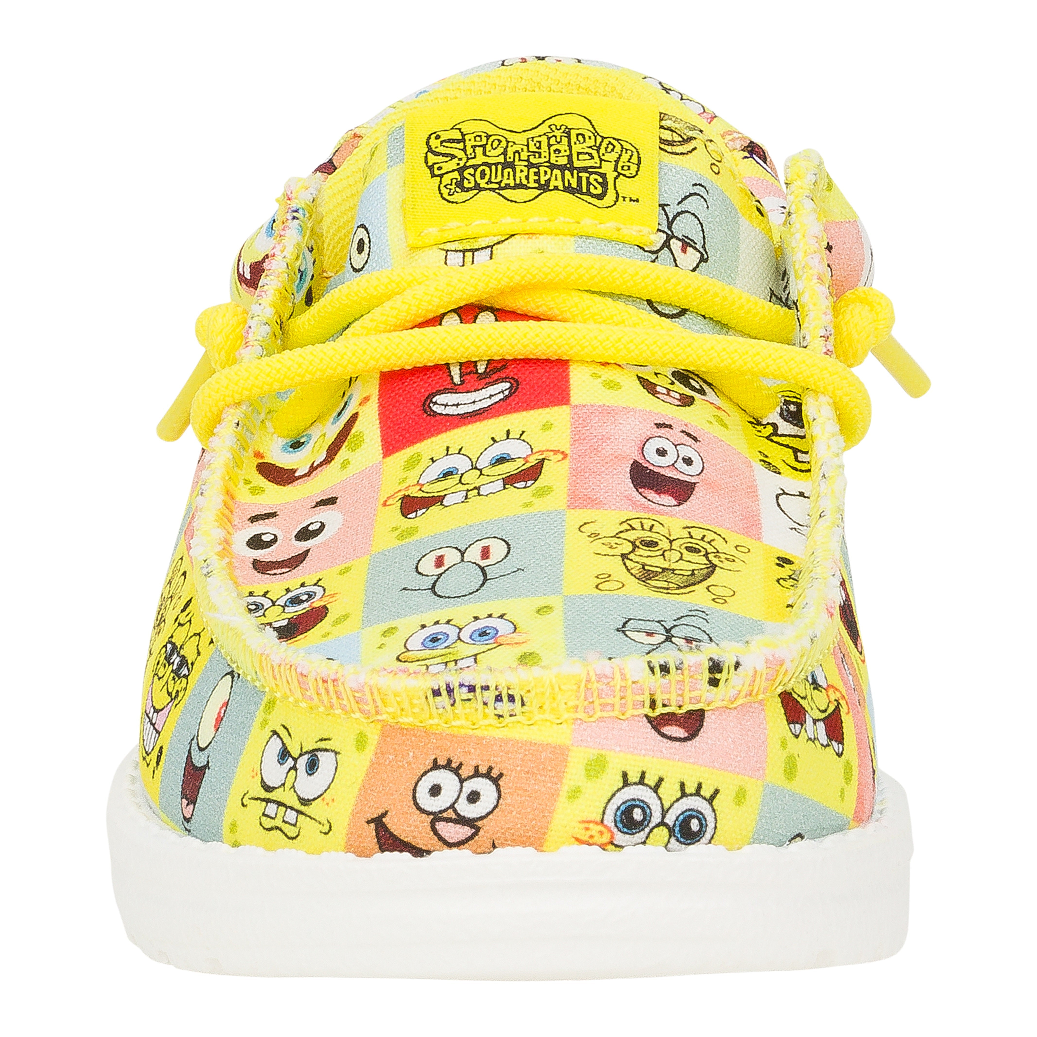HEYDUDE shoes Wally Youth SpongeBob Faces - Cyber Yellow/Multi - view 5