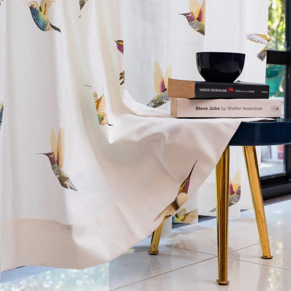 Urban Space -Home Furnishing Store 100% Cotton Curtains for Living Room, Bedroom curtains - Pack of 2 curtains, Macaw - Yellow - view 5