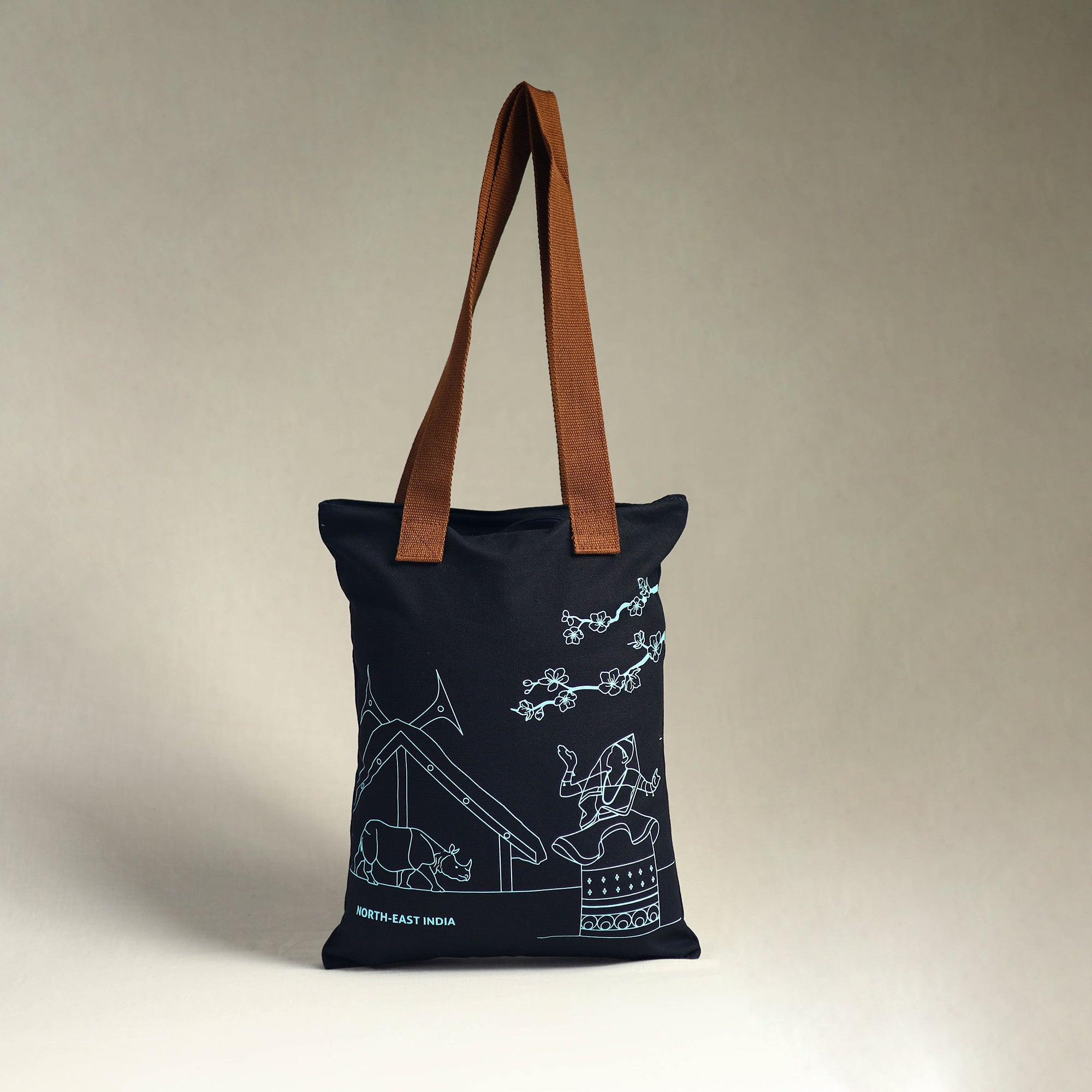 NEST BY ARPIT AGARWAL Black - North-East India's Iconic Symbols Cotton Canvas Tote Bag