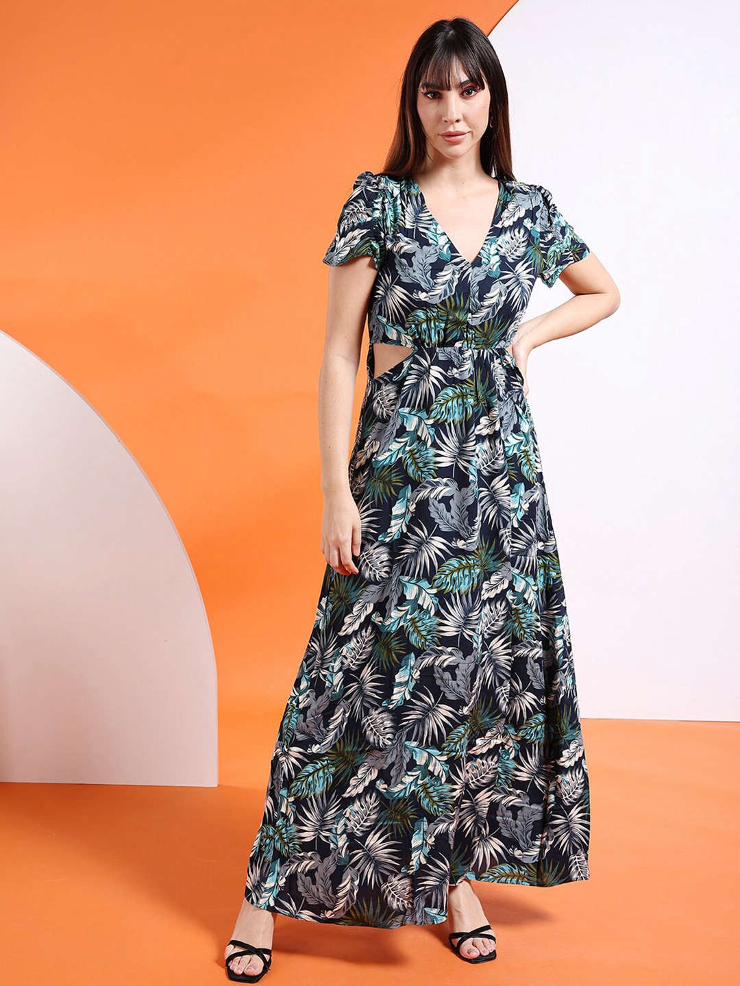 Freehand By The Indian Garage Co Women Waist Cut Out Long Dress