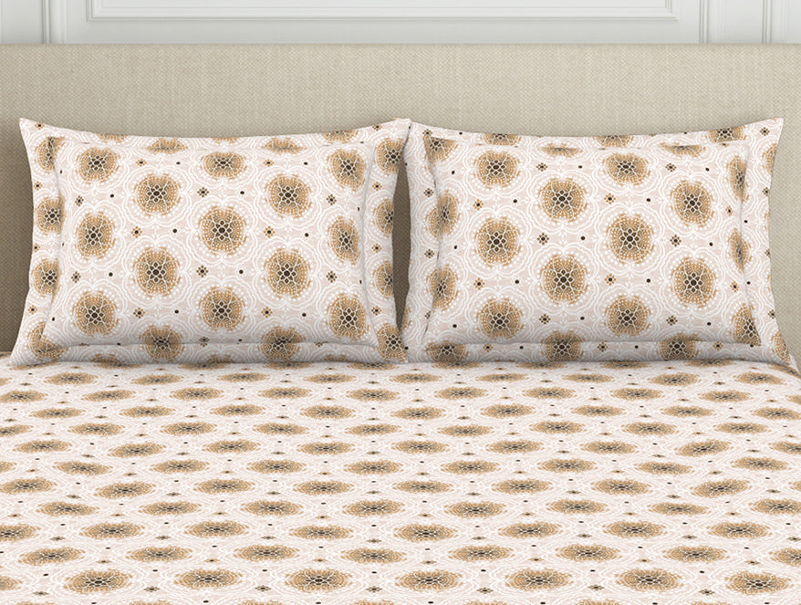 Spaces India Ornate Brown Polycotton Fitted Queen Harmony - By Welspun - view 4