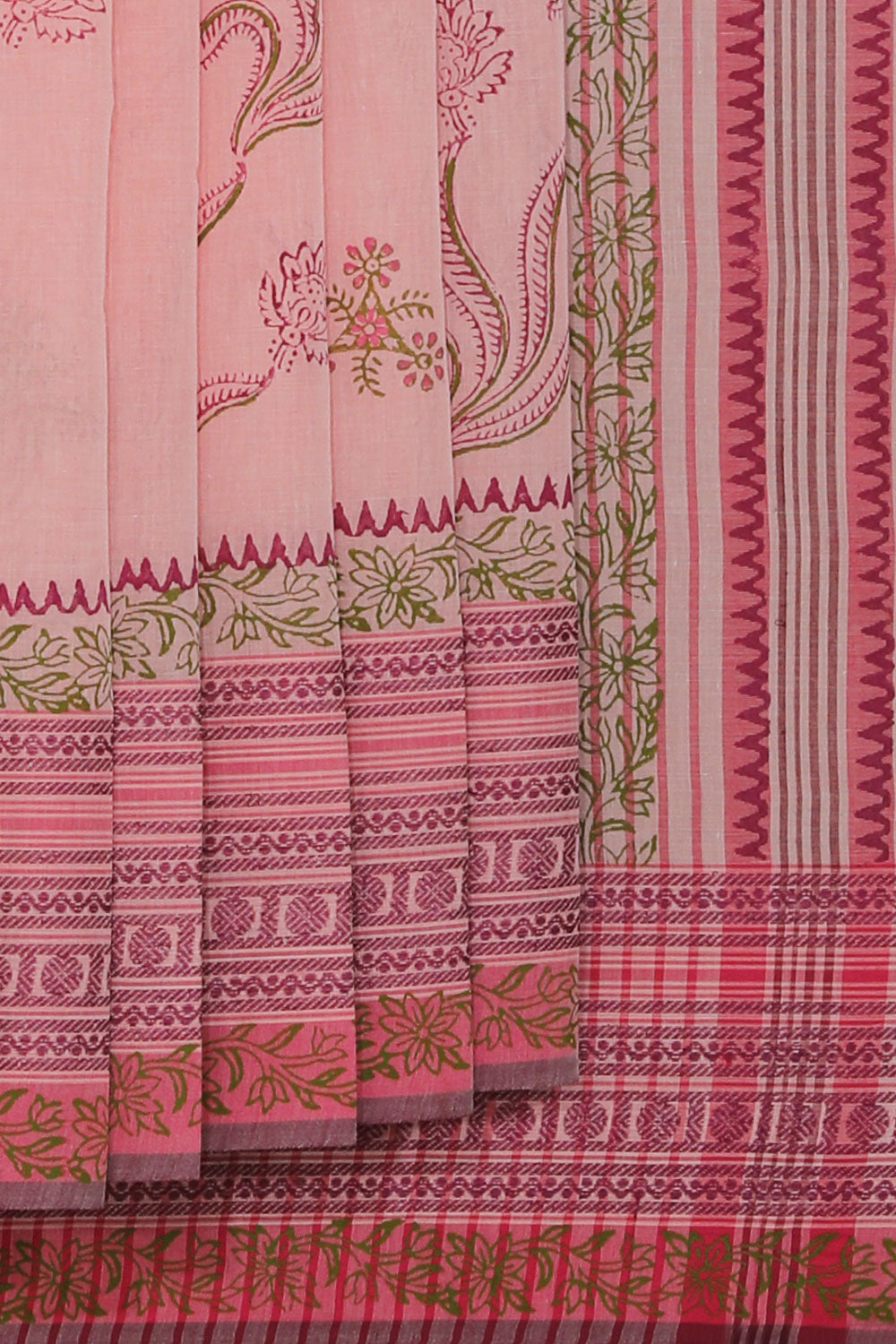 Kalanjali Ethnics Hand block printed cotton saree - view 2