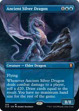 Magic Ancient Silver Dragon [366] [Borderless] [Commander Legends: Battle for Baldur's Gate] [Non-Foil]