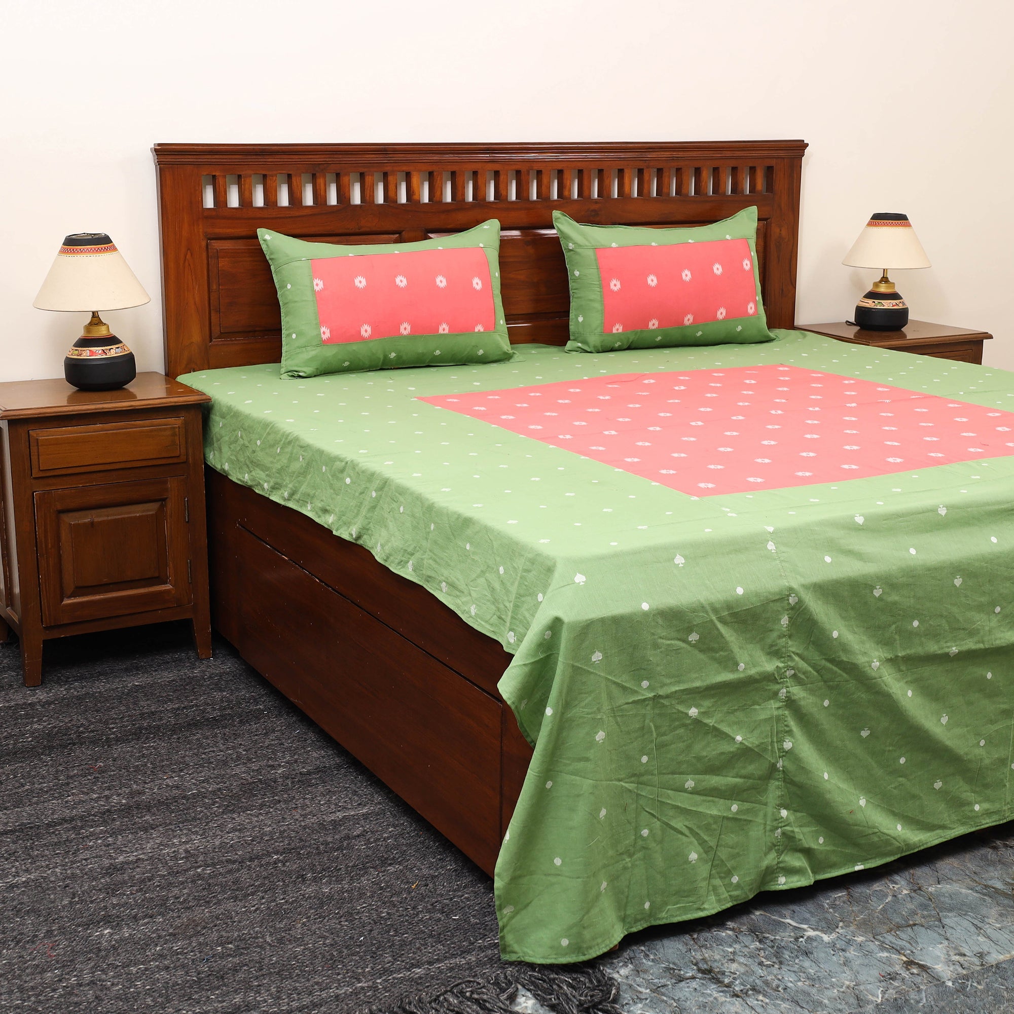 SOUTH KARGHA Patchwork Cotton Double Jacquard Bedsheet Set 02