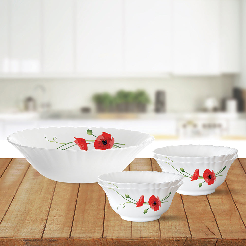 My Borosil Larah by Borosil Red Carnation Bhel Puri Set