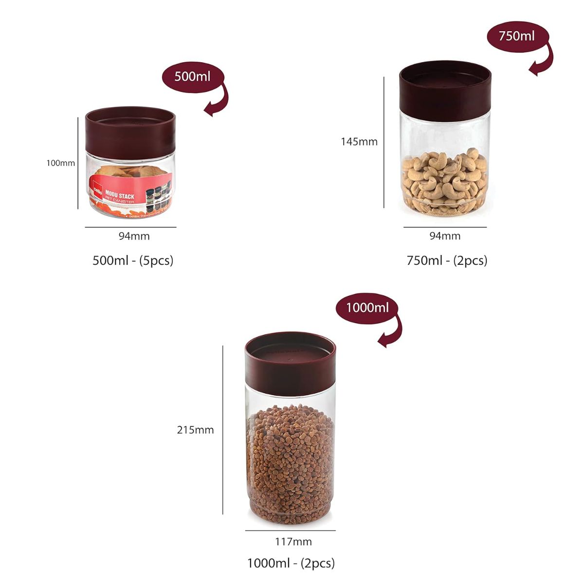 Cello Modustack PET Container, Set of 9, Assorted Size - view 10