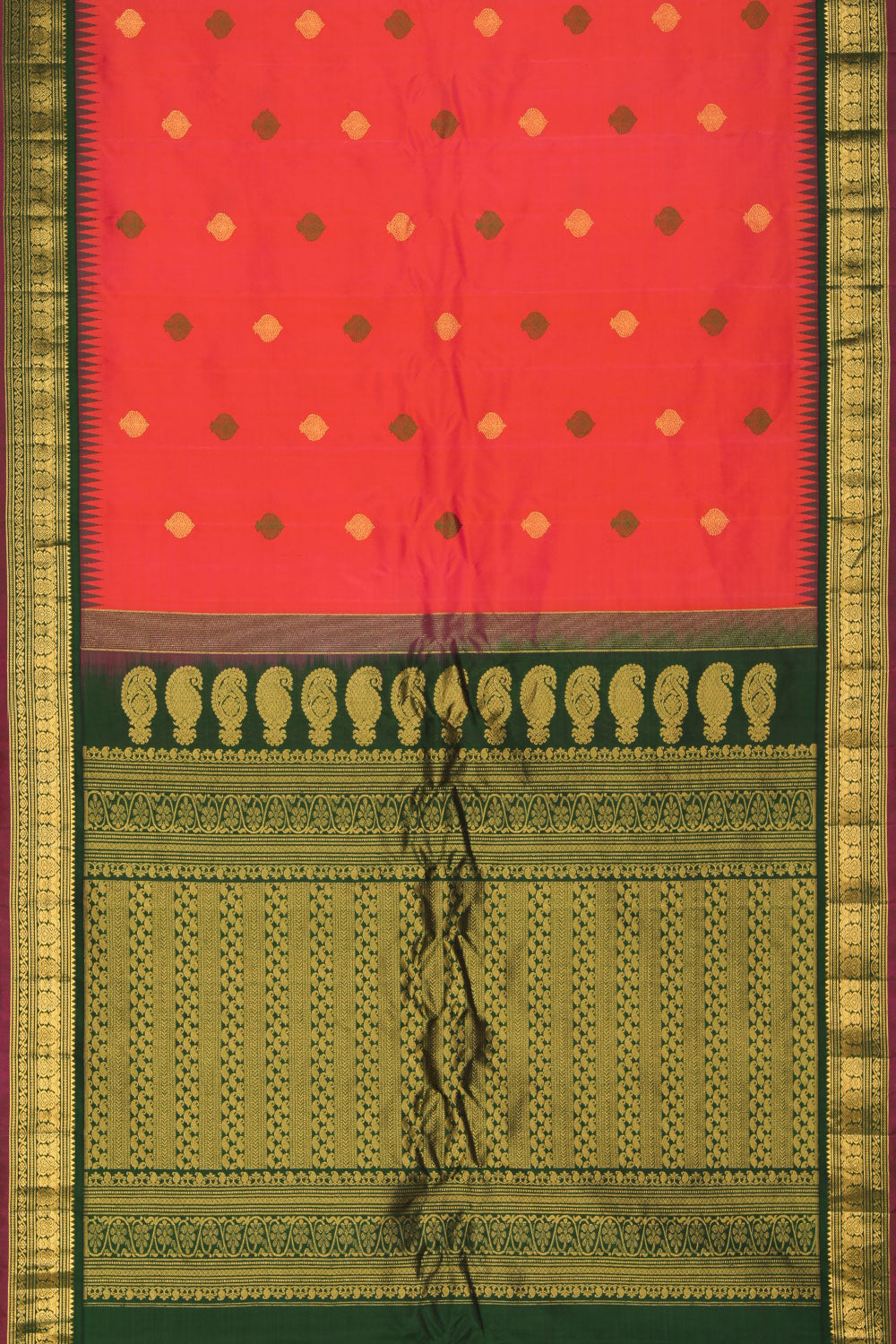 Kalanjali Gadwal Fuchsia-Pink Saree – Women's - view 3